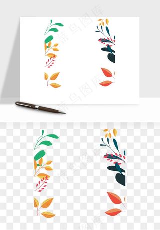 植物花卉边框装饰png免抠