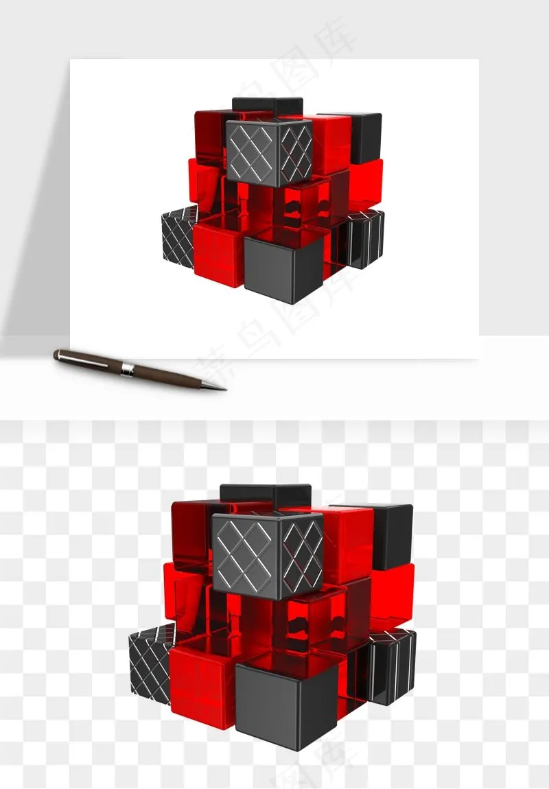 立体创意魔方png免抠
