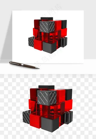立体创意魔方png免抠