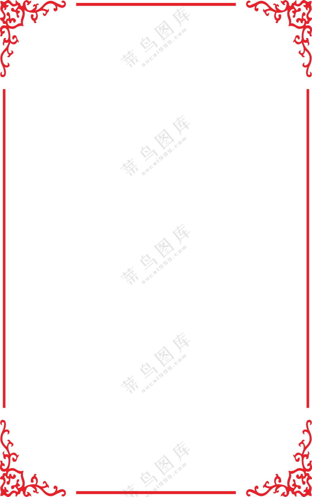 线条与图案组合而成的边框免抠图片