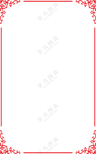 线条与图案组合而成的边框免抠图片