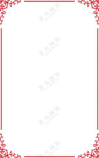 线条与图案组合而成的边框免抠图片