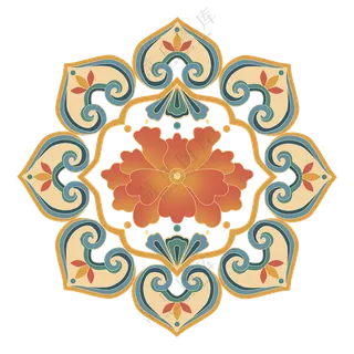 纹样  敦煌纹样 透明素材   免扣素材  传统纹样