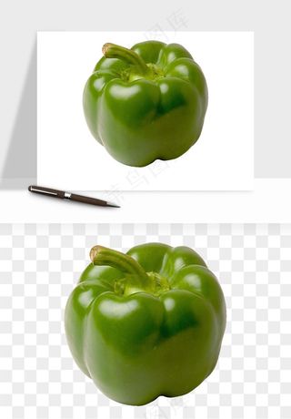 青圆椒蔬菜png免抠