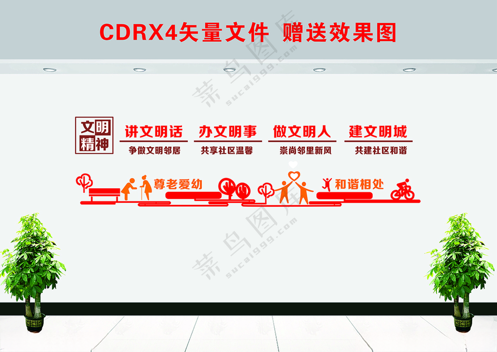 创建文明城市 社区文化墙创建文明城市低碳环保