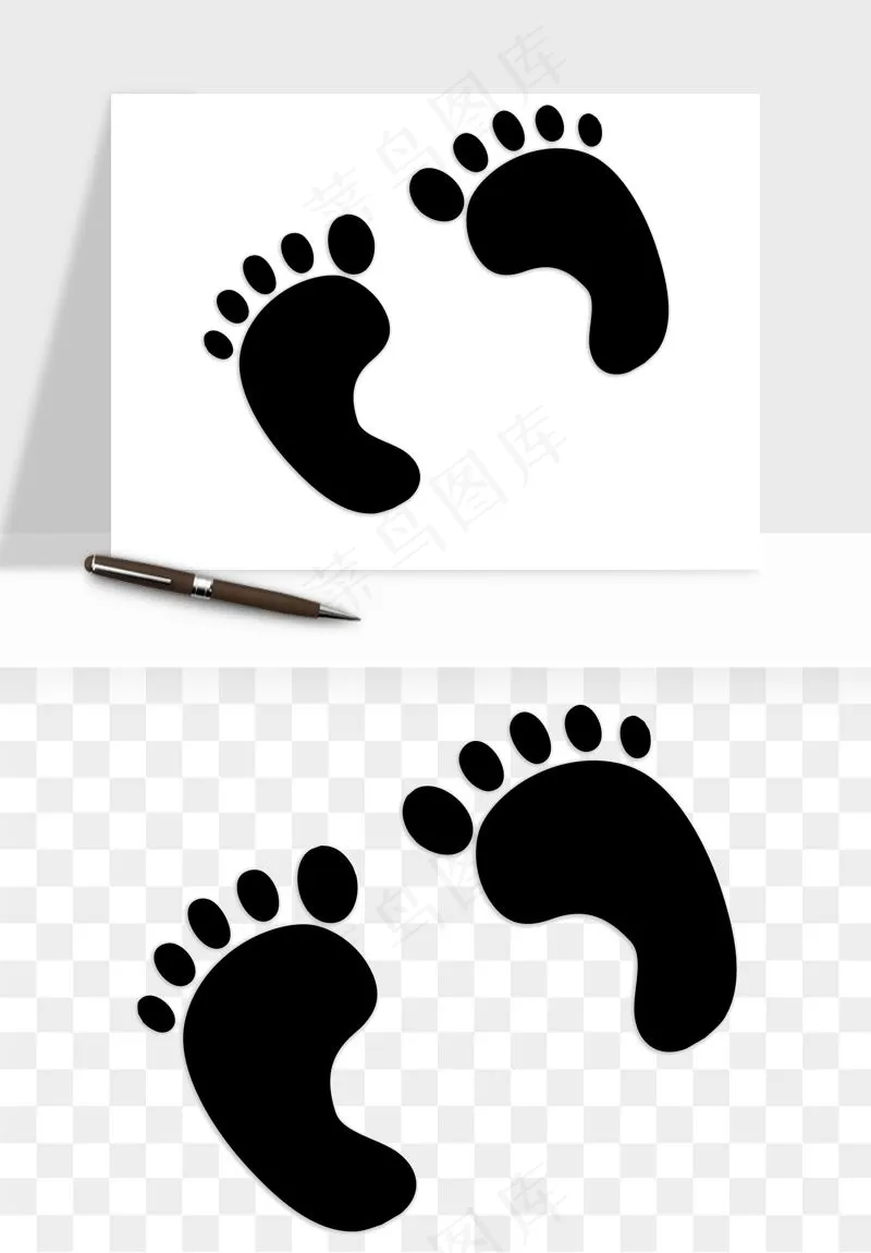 脚印脚丫鞋印png免抠