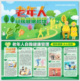 老年人自我健康管理医疗展板