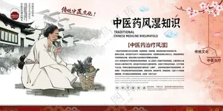 中医药治疗风湿知识宣传栏展板中医治类风湿类风湿关节炎