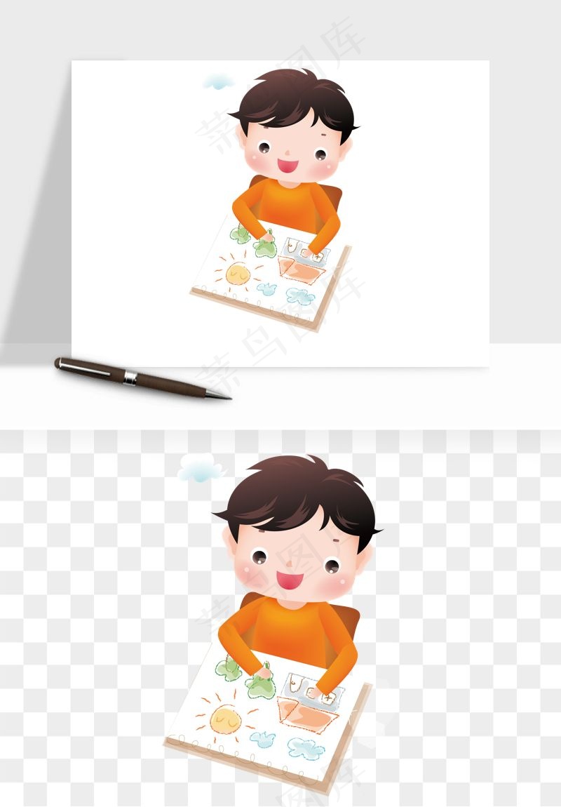 手绘画画少儿兴趣班png免抠