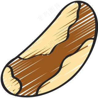 腰果 brazil nuts 绿色健康食品 铅笔手绘图标icon