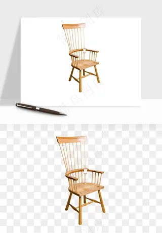 中式木椅子png免抠