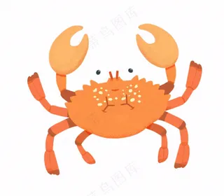 螃蟹海洋动物卡通插画免抠