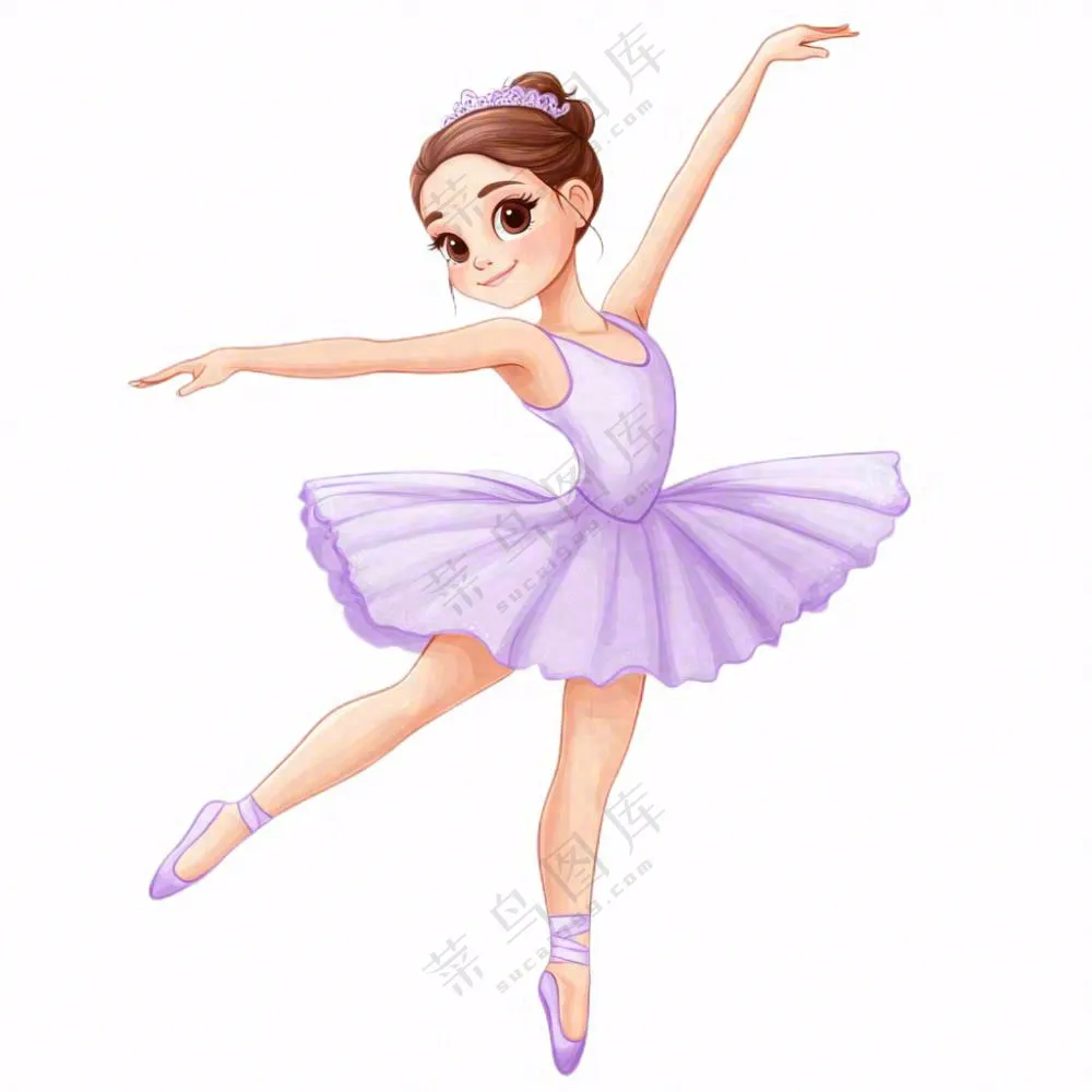 芭蕾舞舞蹈少女剪影卡通插画免抠