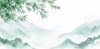 秋天插画风景处暑背景