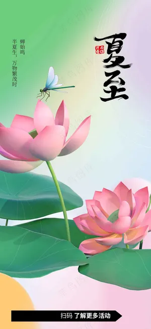 夏至节气传统活动海报