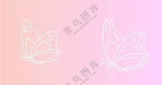 蝴蝶线条图+梦幻通话+渐变色+元素素材