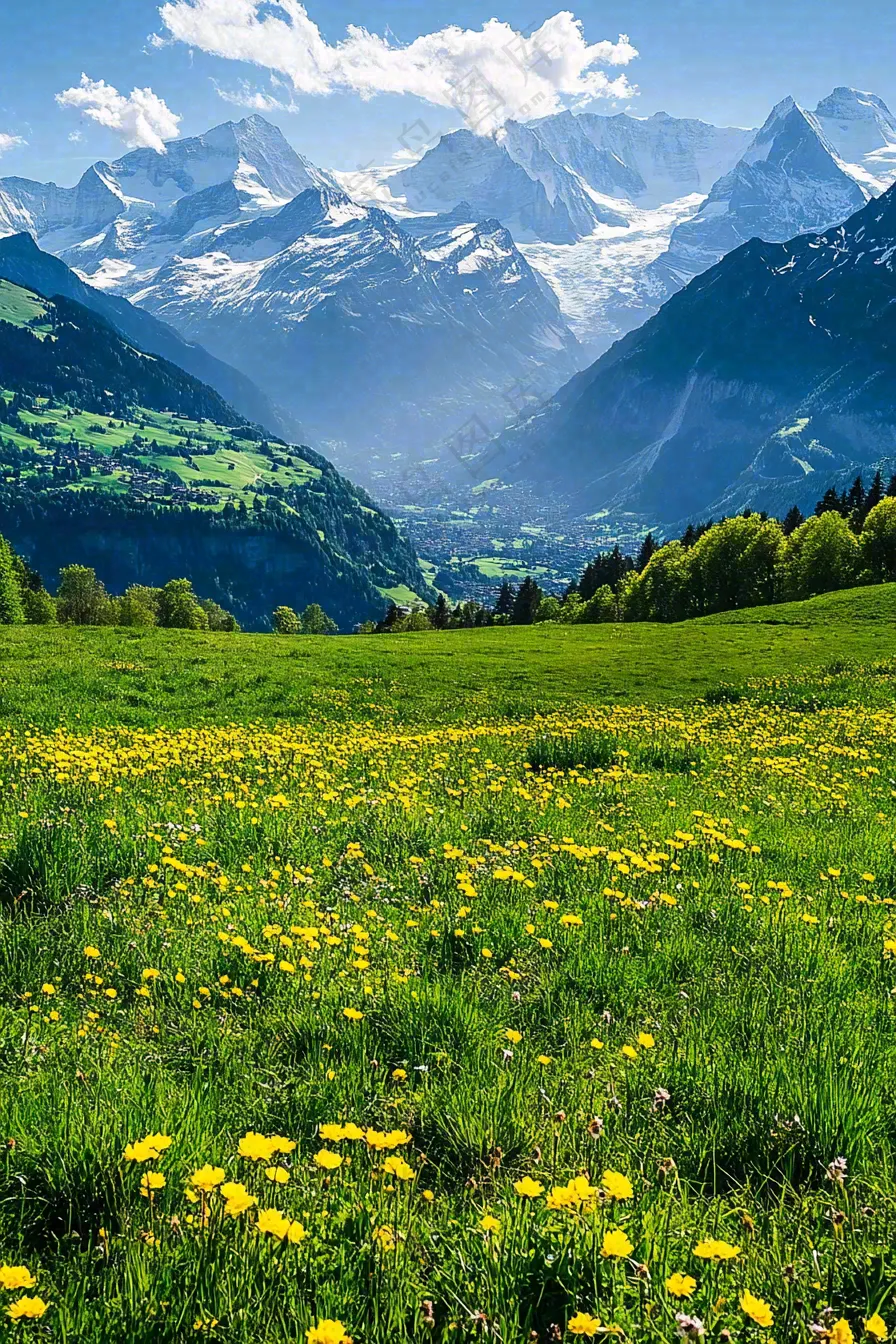 高原高山雪山风光风景摄影图