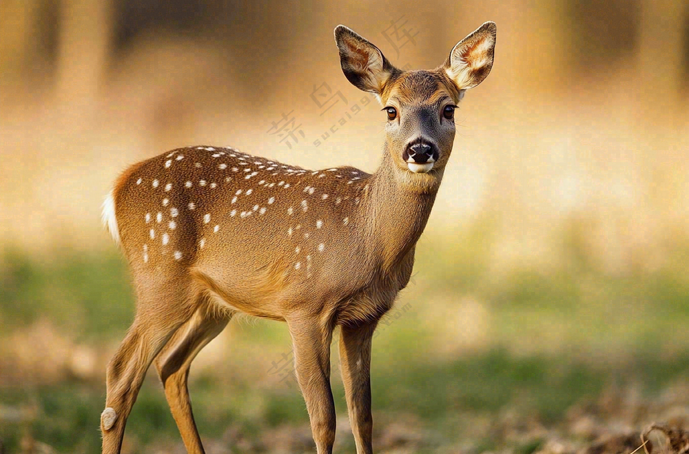 鹿动物山间草原的鹿摄影图