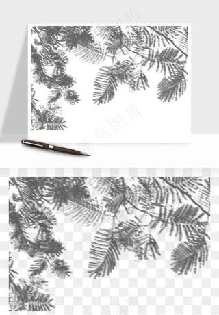 阴影植物窗户投影免抠元素