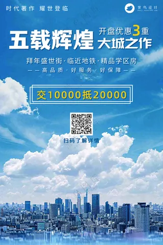 招商地产楼盘开发商宣传海报