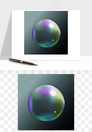 彩色气泡肥皂泡矢量png免抠