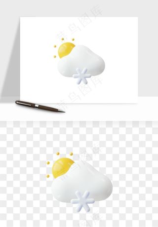 立体天气图标png免抠