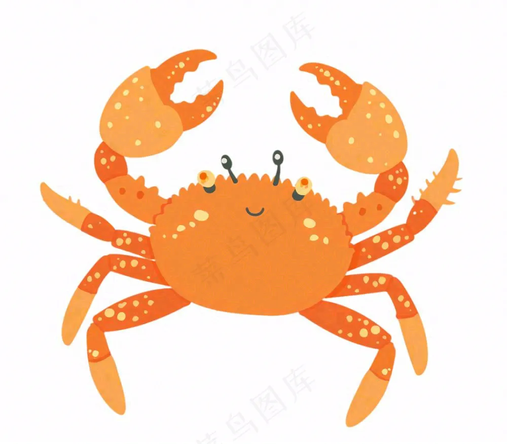 螃蟹海洋动物卡通插画免抠
