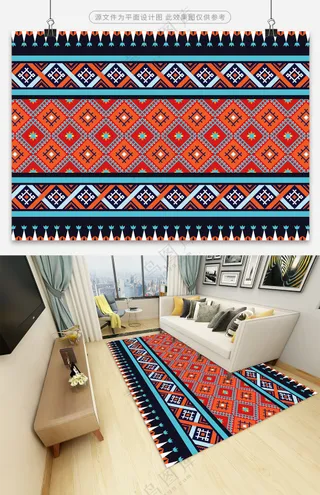 高端古典印花地毯