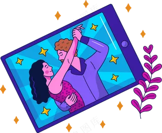 海报 唱片封面 美式多巴胺色彩插画 免抠透明底