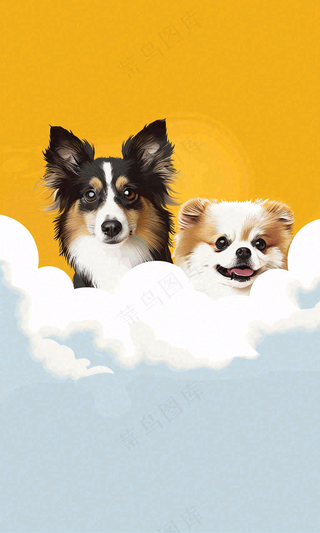 宠物常识宠物攻略猫狗卡通插画背景