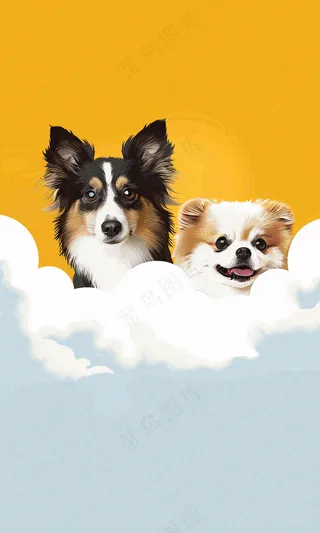 宠物常识宠物攻略猫狗卡通插画背景