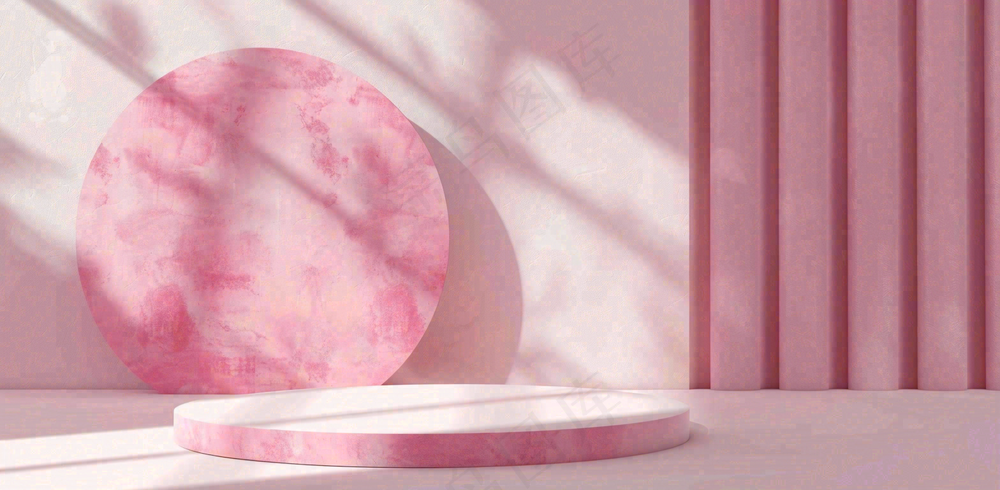 美妆护肤3d展台清新背景