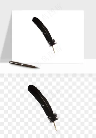 复古羽毛笔png免抠