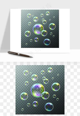 彩色气泡肥皂泡矢量png免抠