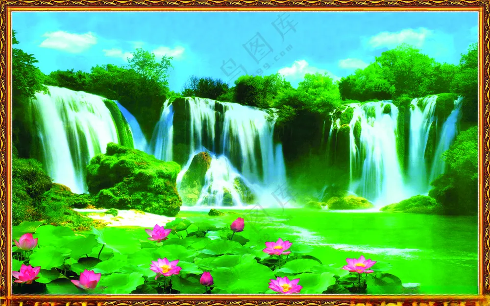 山水中堂画山水中堂画国画中堂画