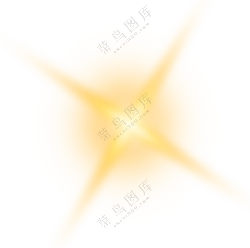 金色十字星光光效装饰元素免抠图片