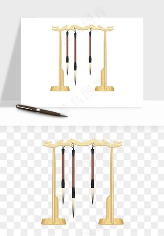 笔墨纸砚文房四宝png免抠