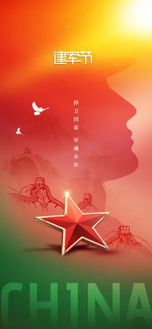 建军建党节党建社会公益海报
