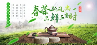 春茶新风尚品鲜正当时品茶背景板