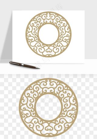 中式镂空古典图案png免抠