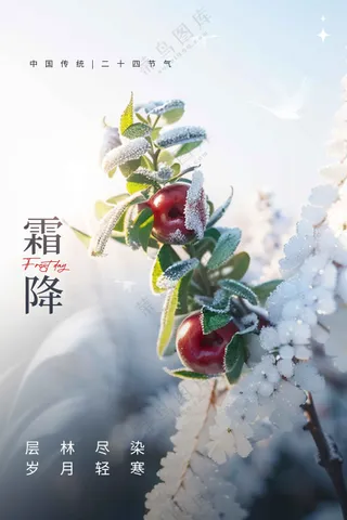 霜降节气传统活动海报
