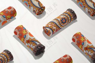 毛毯地毯被子披肩国潮印花贴图样机PS模板3