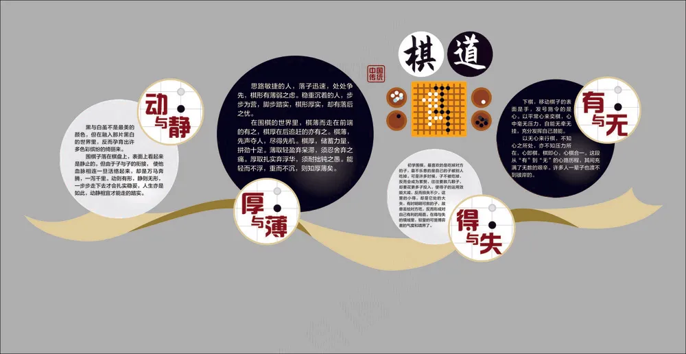 中国传统棋道文化墙