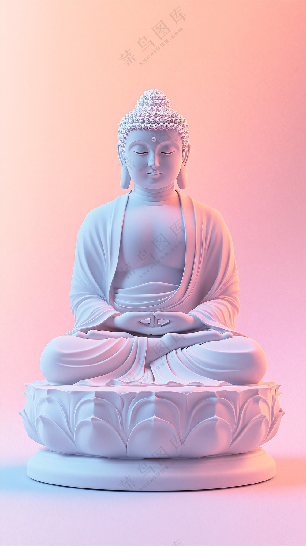 释迦摩尼白色佛雕像