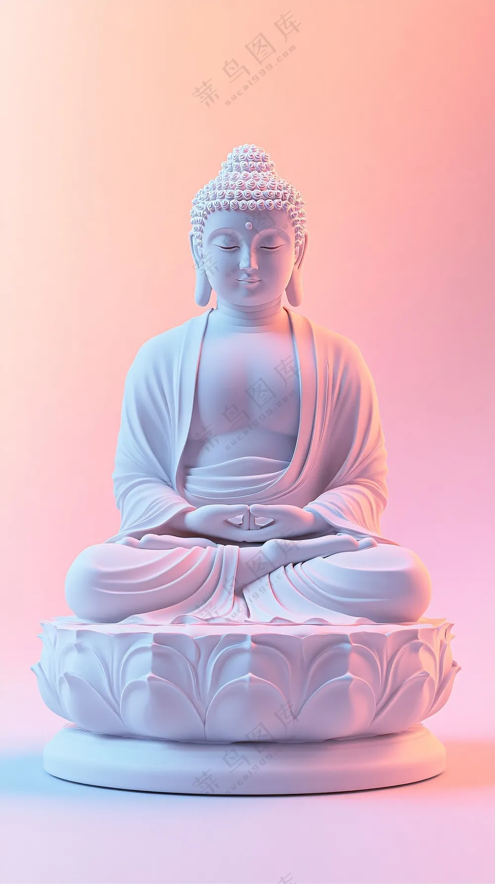 释迦摩尼白色佛雕像