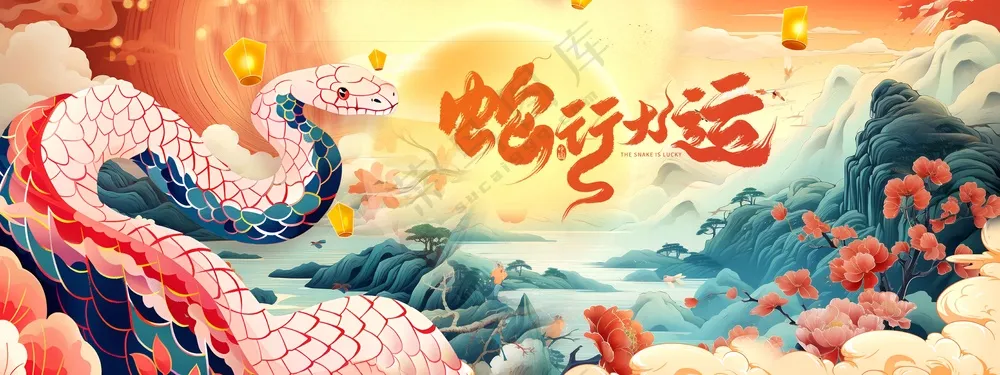 蛇年新年节日活动宣传展板