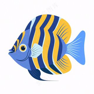 海洋鱼类海鲜卡通插画免抠