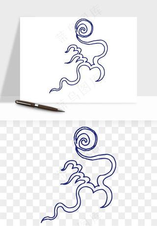 青花瓷花纹花卉图案png免抠