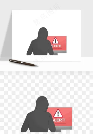 卡通小偷黑客png免抠