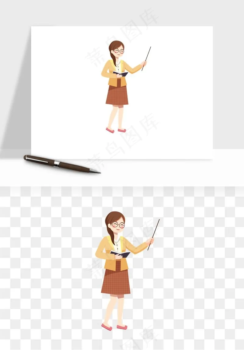 手绘教师讲课png免抠